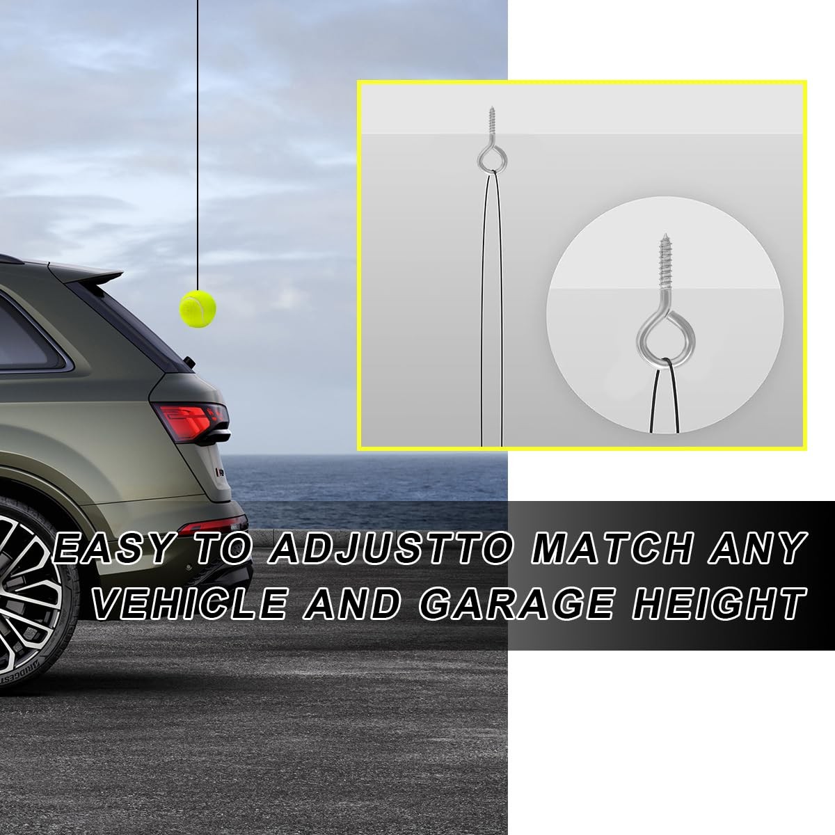 BWBWND 4 PCS Garage Parking Aid Ball, Retracting Tennis Ball 4PCS