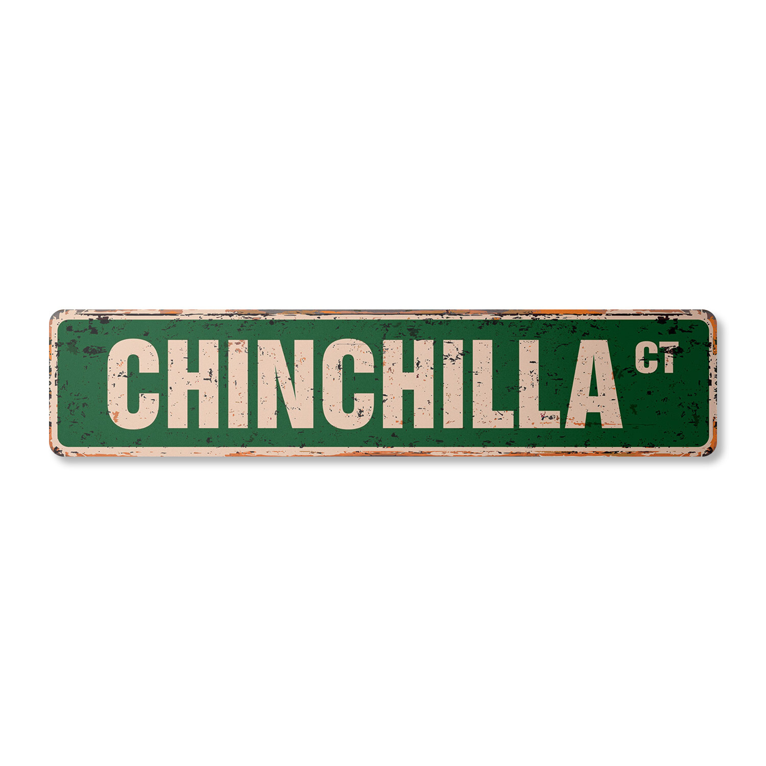 CHINCHILLA Vintage Street Sign Metal Plastic pet cage guinea pigs