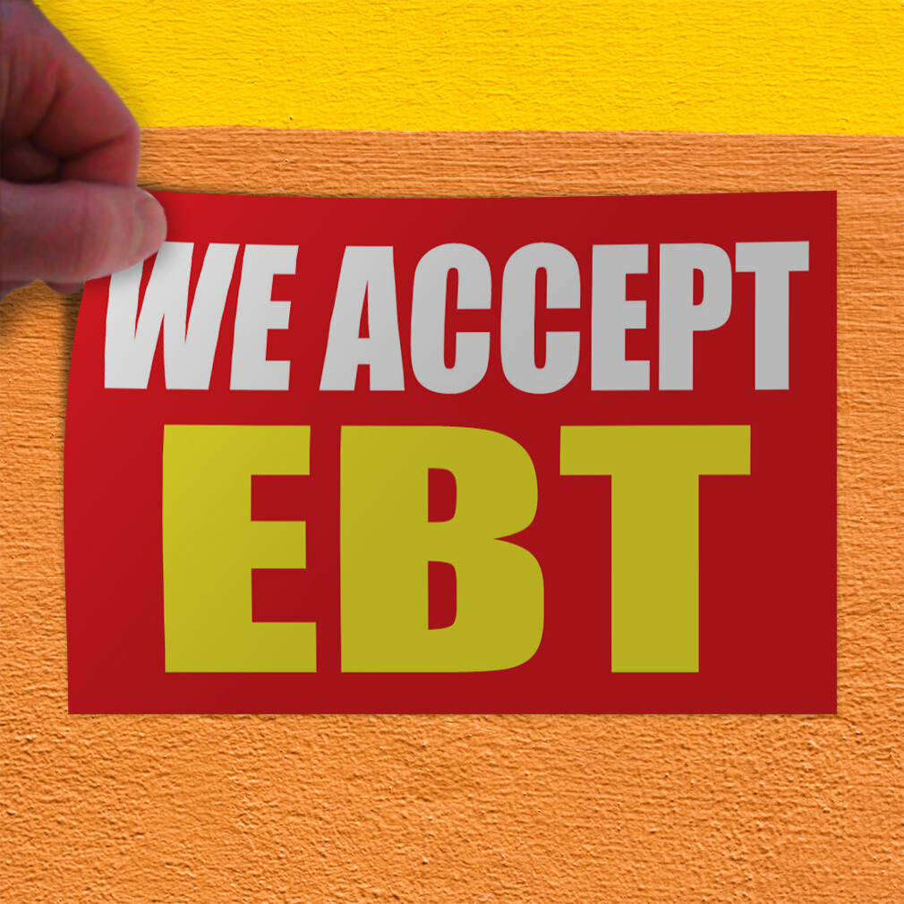 Decal Stickers We Accept Ebt Promotion Business B Vinyl Store Sign Label