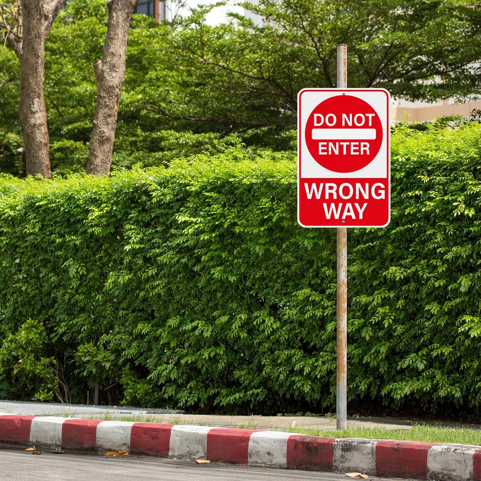 2 Pack Do Not Enter Wrong Way Signs 18 × 12 Inches for Traffic Road