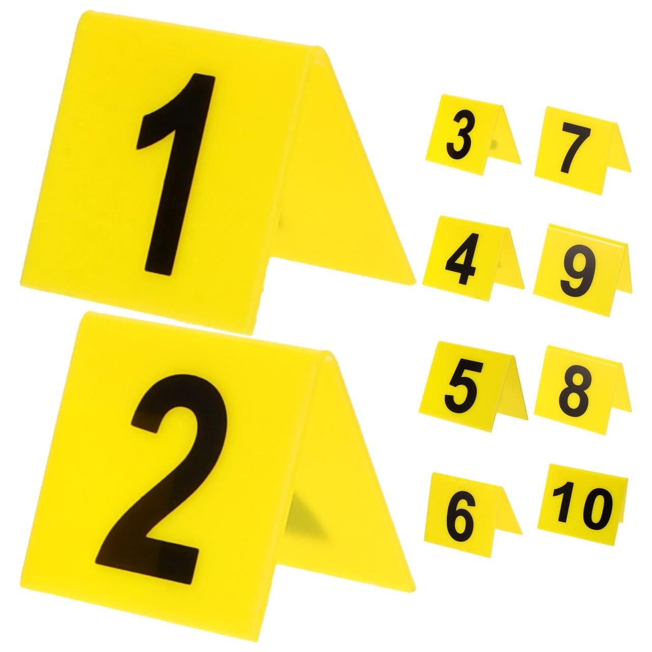 10 Pack Acrylic Double Sided Tent Table Numbers 110 Signs Evidence Marker