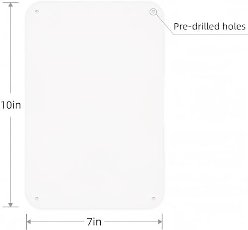 4-Pack White Blank Sign, 10″x 7″ Plastic