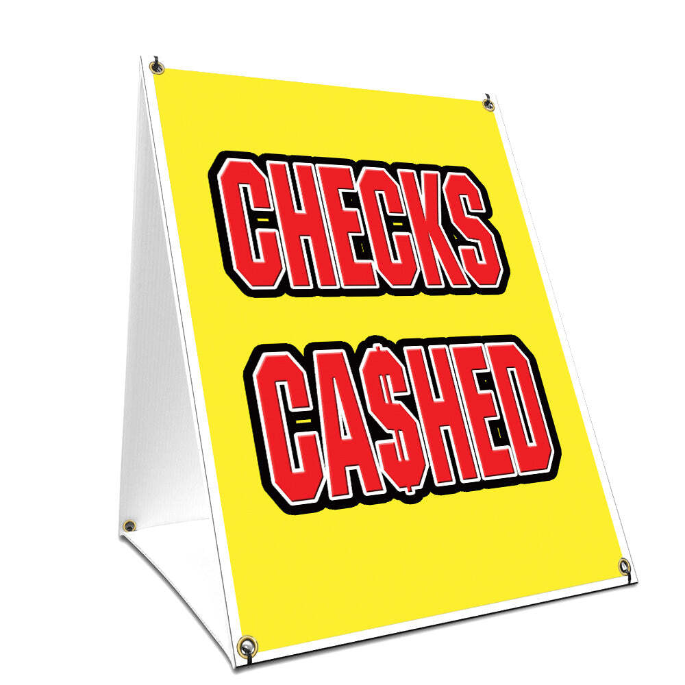 Checks Cashed Yard Sign & Stake outdoor plastic coroplast window