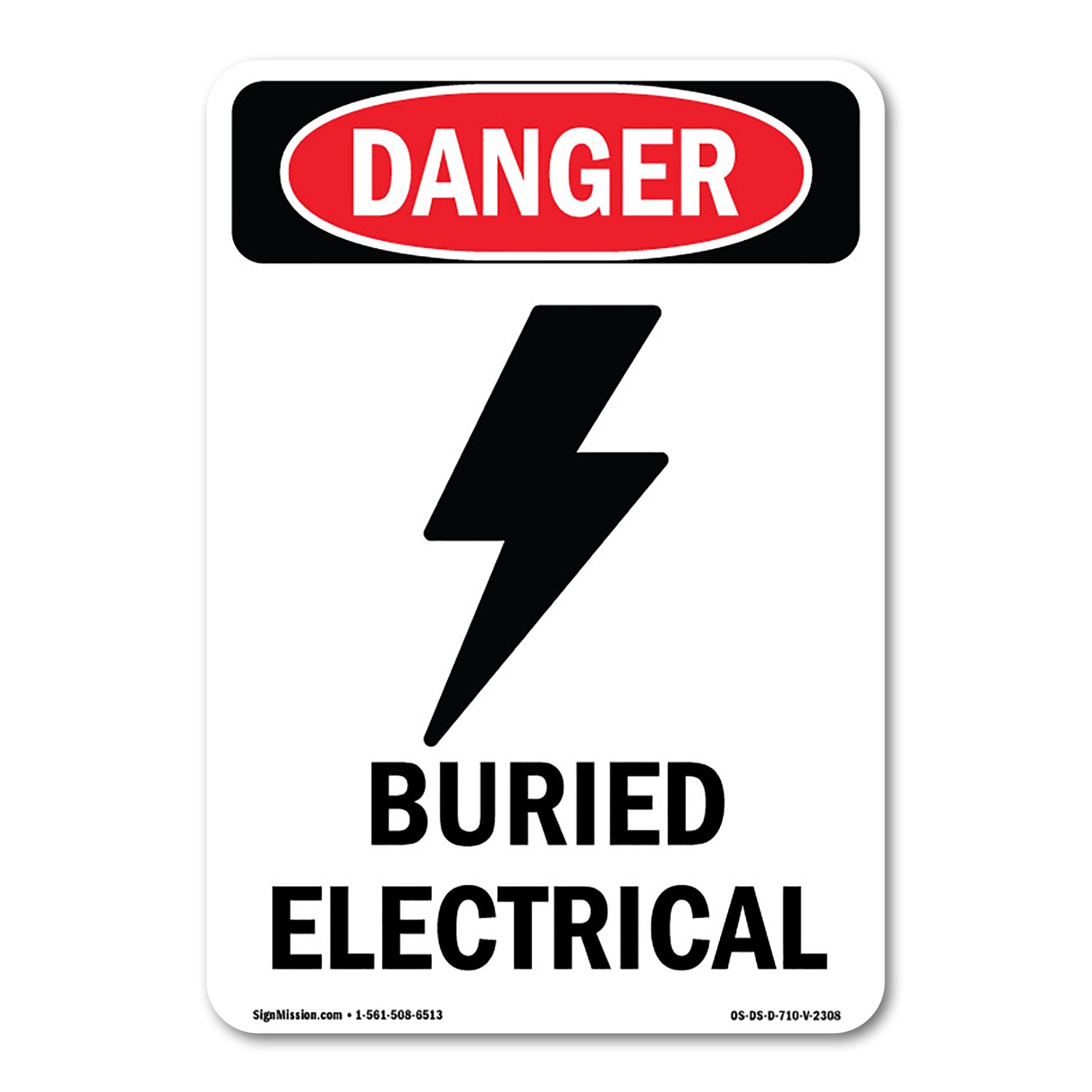 Buried Electrical ANSI Danger Sign Metal Plastic Decal