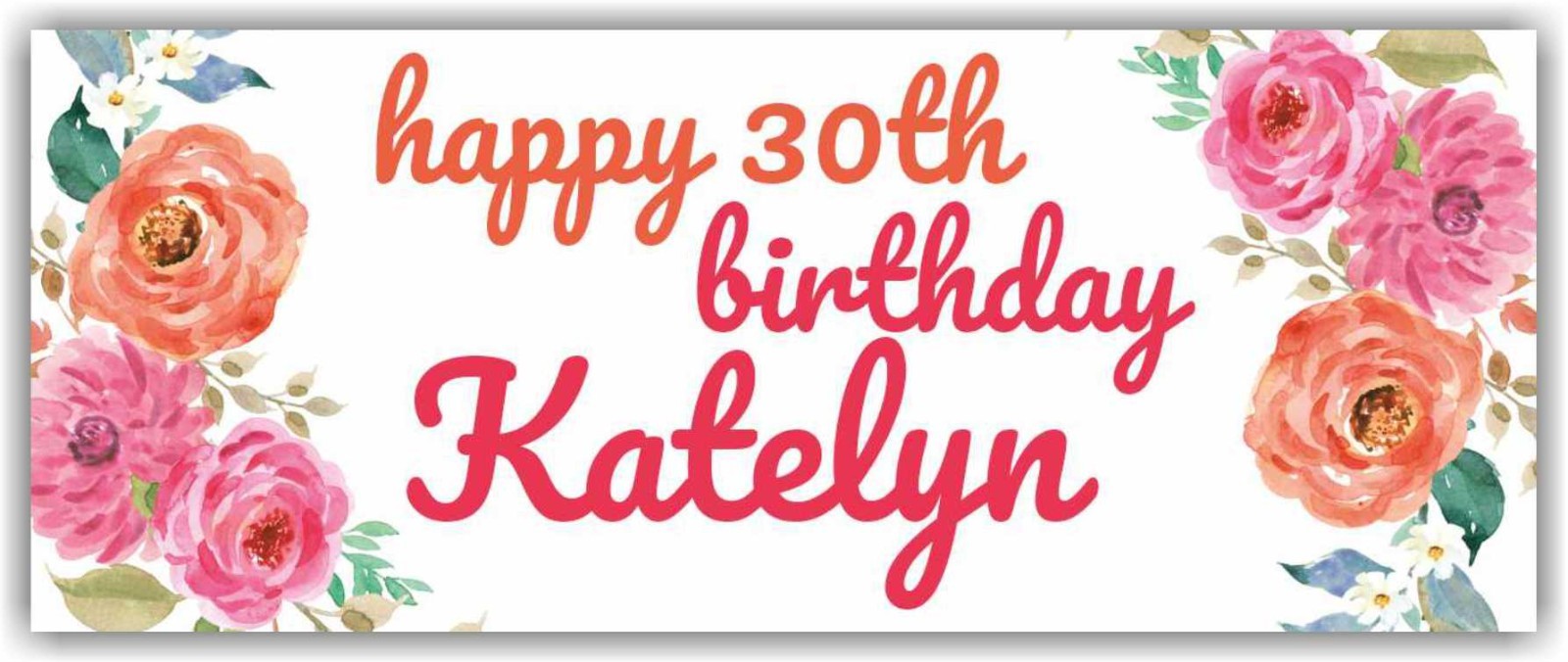 Happy 30th Birthday Advertising Banner Vinyl Sign Custom Name Text Event Holiday
