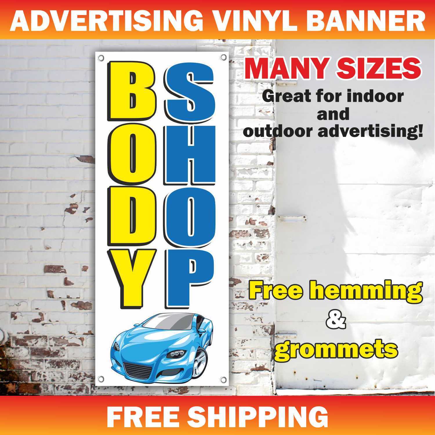 BODY SHOP Advertising Banner Vinyl Mesh Sign car auto repair service garage oil