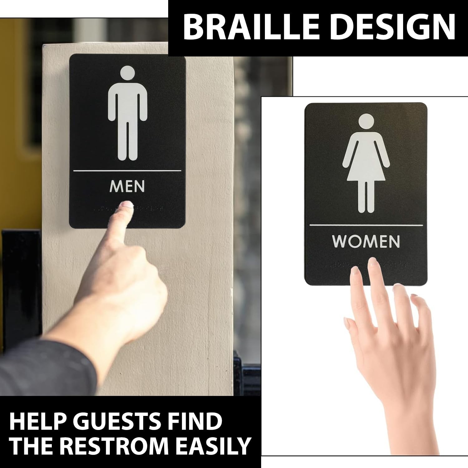 USA Made – Men’s and Women’s Restroom Signs ADA-Compliant Bathroom Door Signs…
