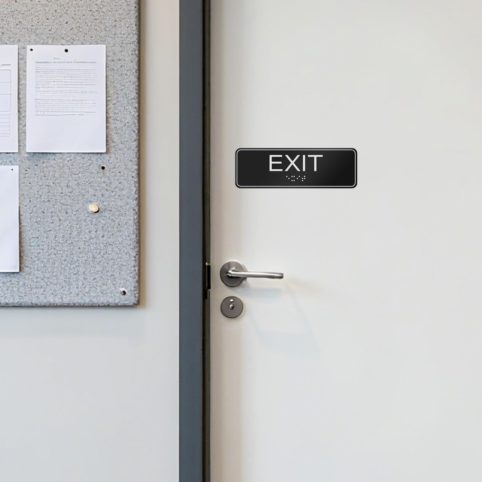 Exit Signs 4 Pack 9×3 Inch with Braille and Tactile Identification ADA Compli…