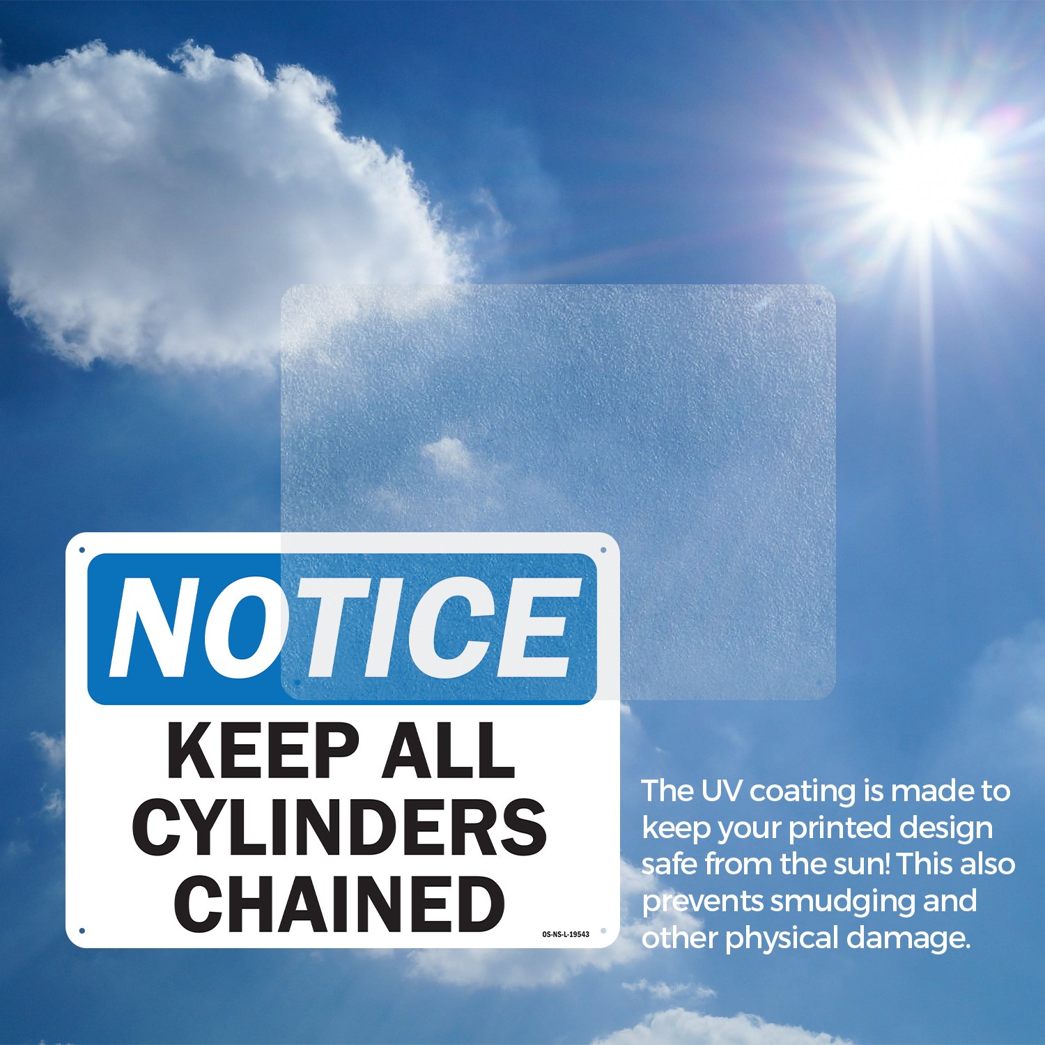 Keep All Cylinders Chained OSHA Notice Sign Metal, Plastic, Decal 5 or 10 Pack