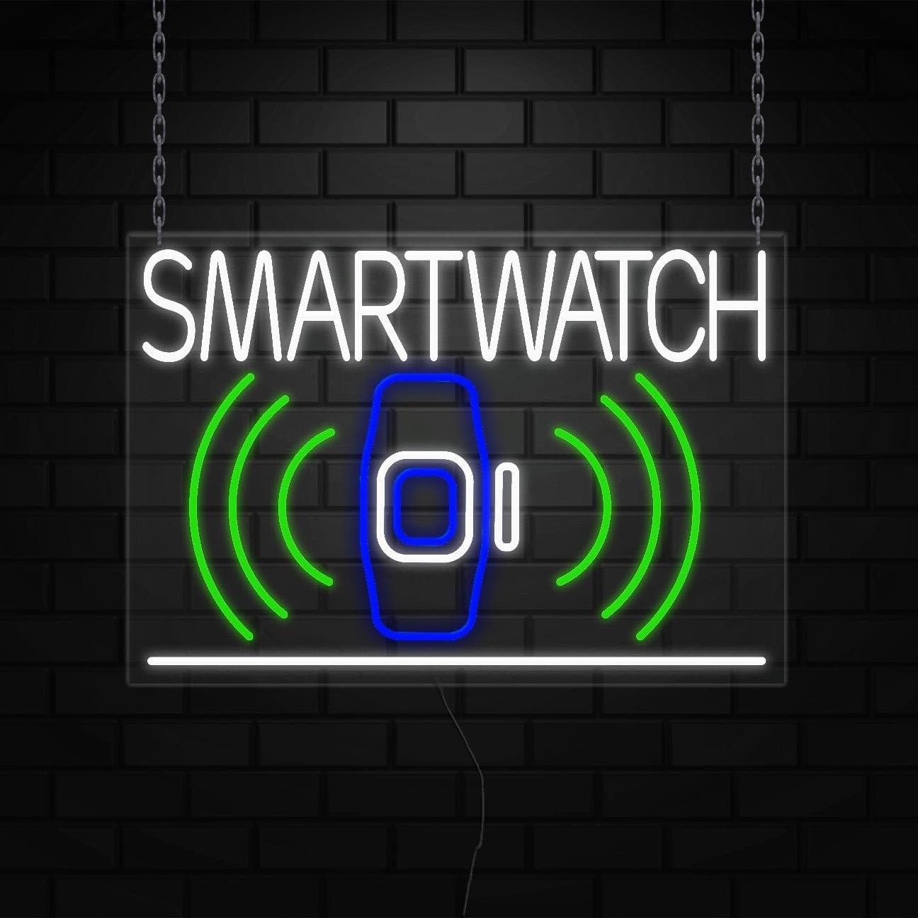 Smartwatch Neon Sign for Retail Displays | LED Flex Neon | 36″W x 24″H x 1″D