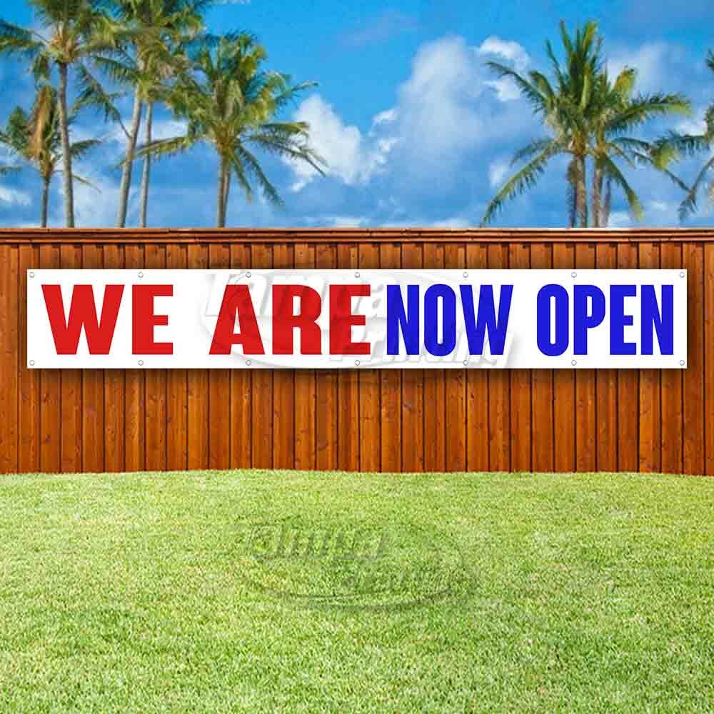 WE ARE NOW OPEN Advertising Vinyl Banner Flag Sign LARGE HUGE XXL SIZE
