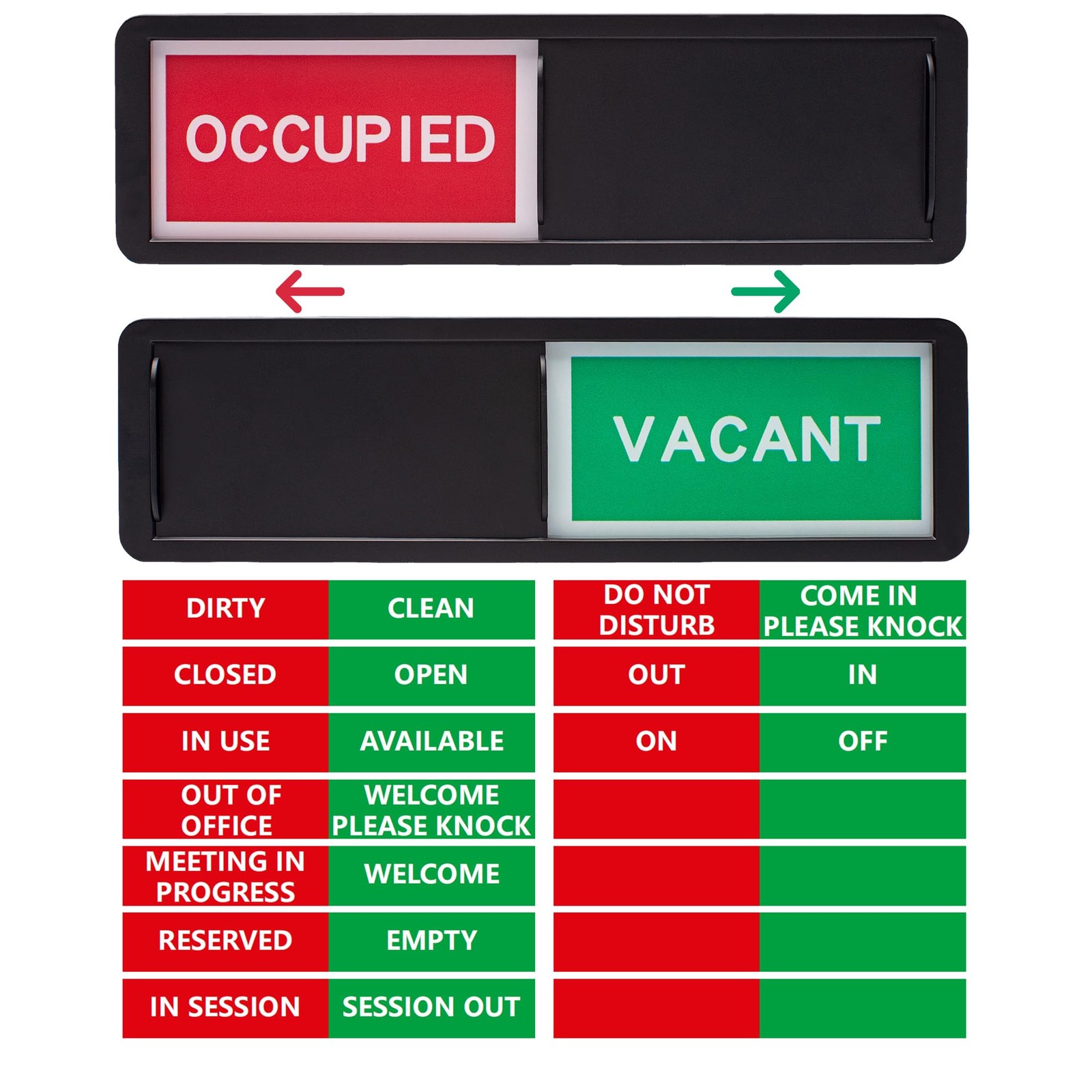 Vacant Occupied Door Sign Custom Privacy Sliding In A Meeting Out Of Office