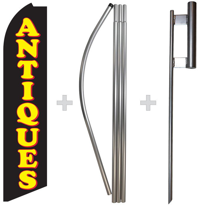 Antiques 15′ Tall Swooper Flag & Pole Kit Feather Super Banner