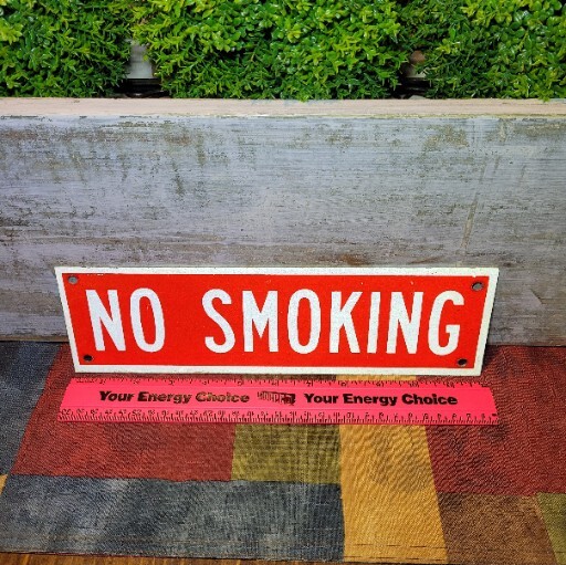 No Smoking Sign Heavy Gauge Aluminum. **Refund On Any Shipping Overages**
