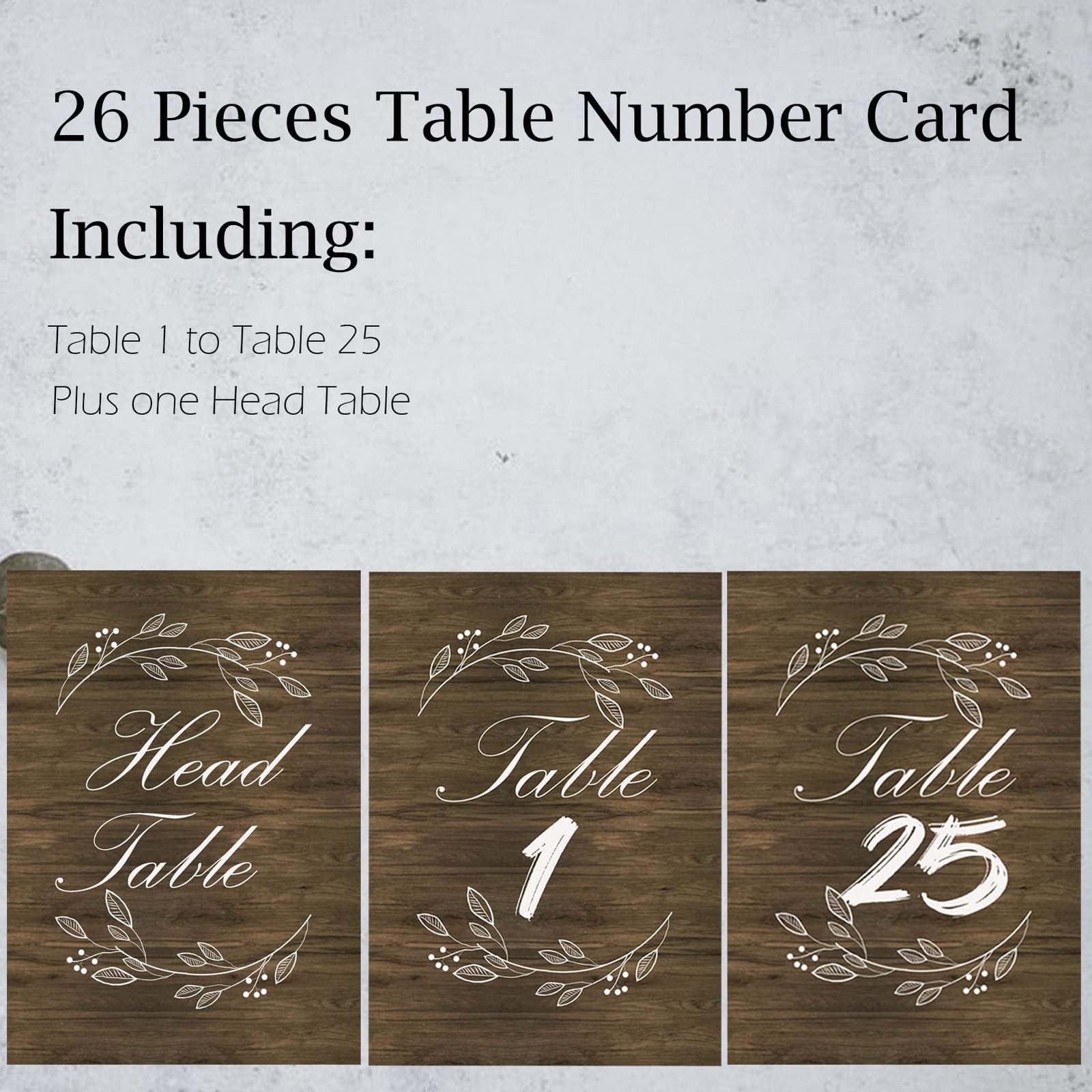26 PCS Rustic Table Number Cards 125 With Wood Holders For Wedding Party