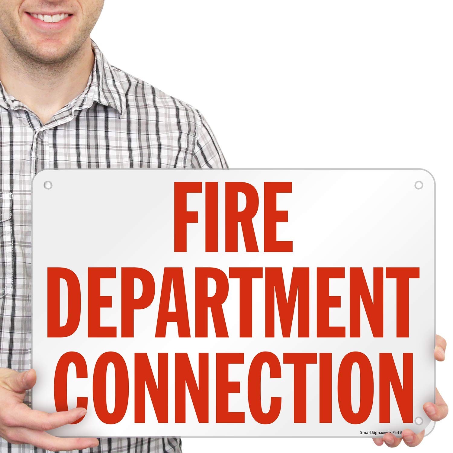 Fire Department Connection Metal Sign 12×18 Inch, Rustproof Aluminum Red White