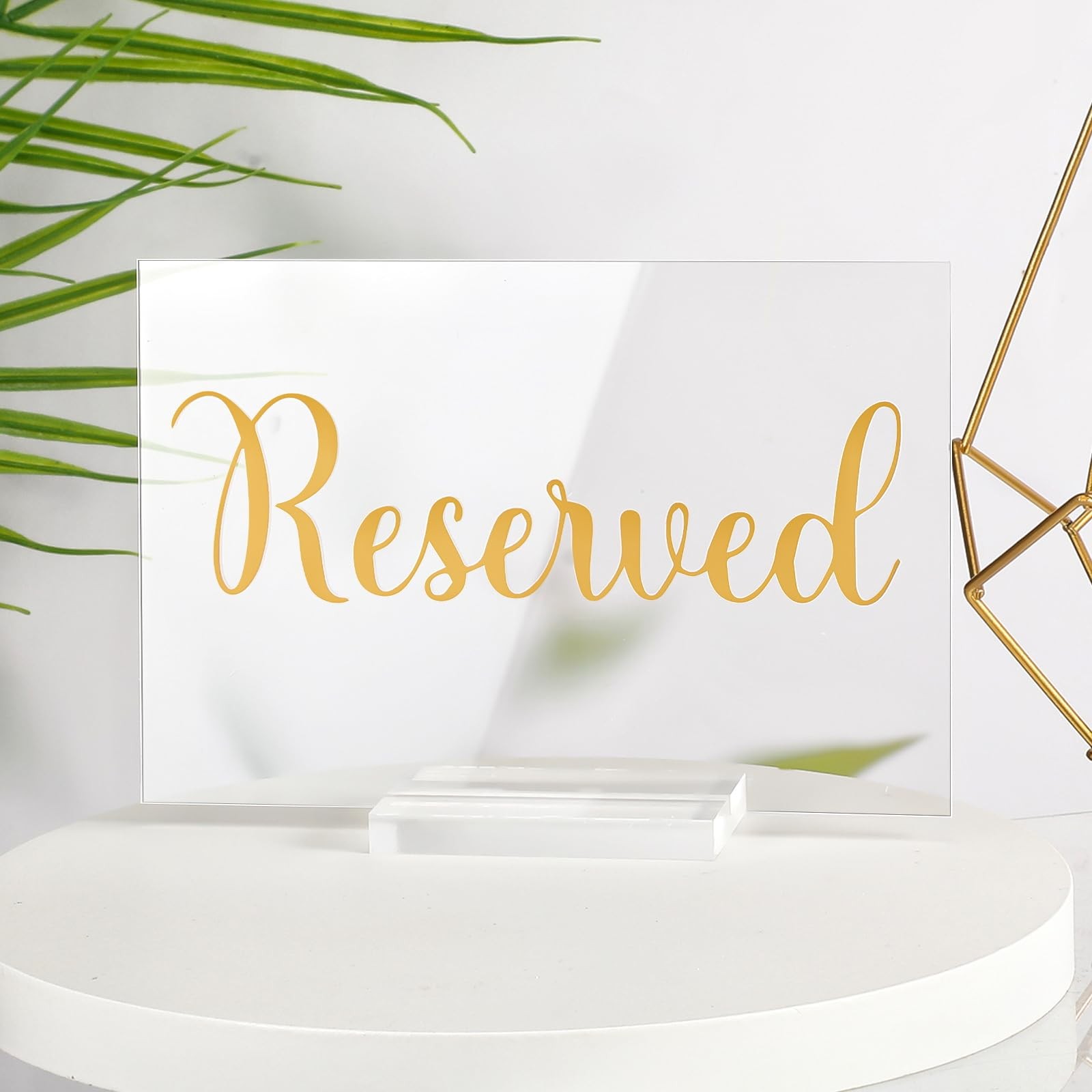 10 Set Acrylic Reserved Table Signs Clear Wedding Reserved Signs with Holder …