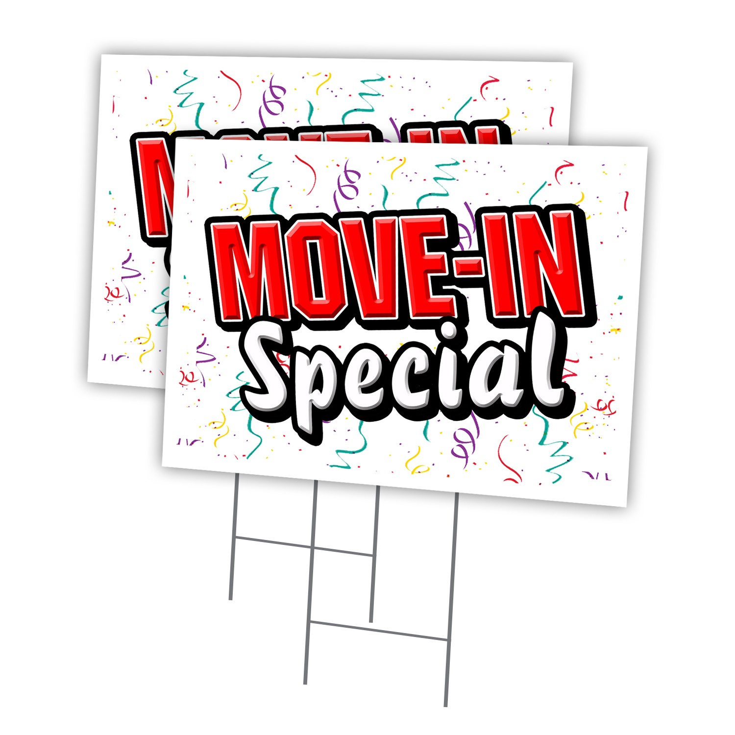 Move-in Special Multi-Pack of Yard Signs & Stake plastic coroplast window