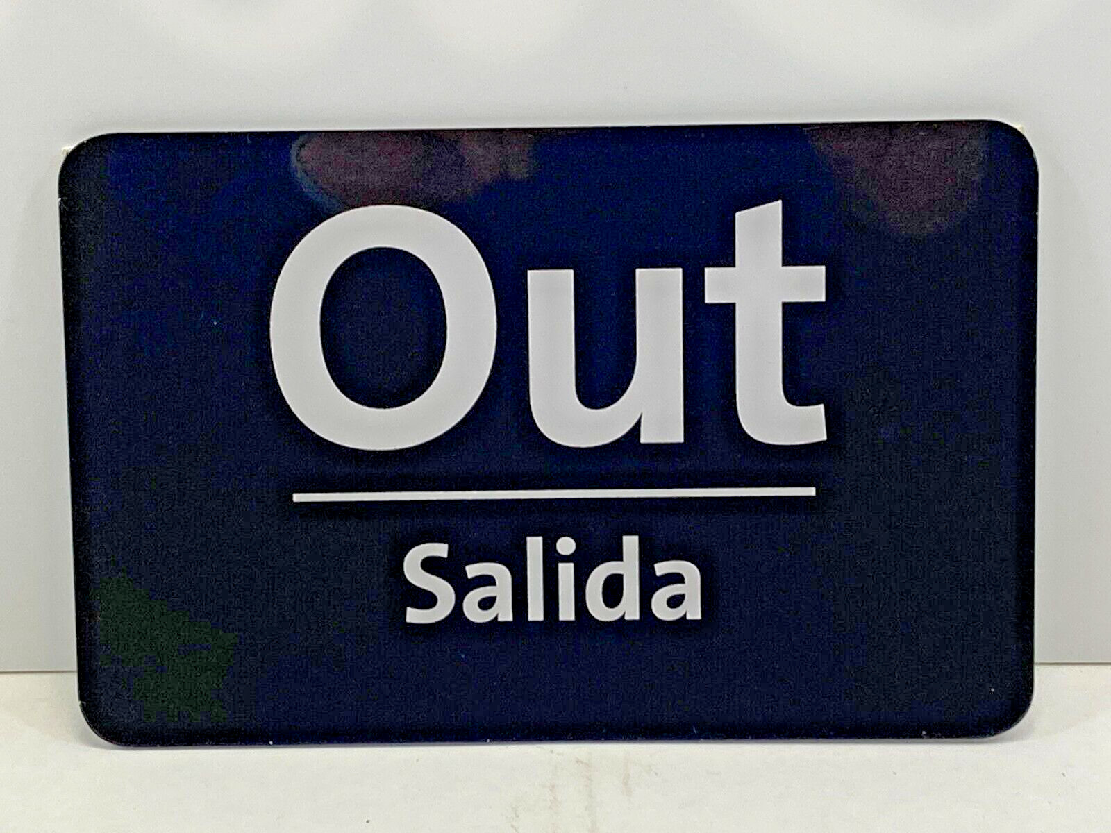 OUT – Salida ~ Door / Wall Sign – Black ~ 8-1/2″ x 5-1/2″ ~ NOS