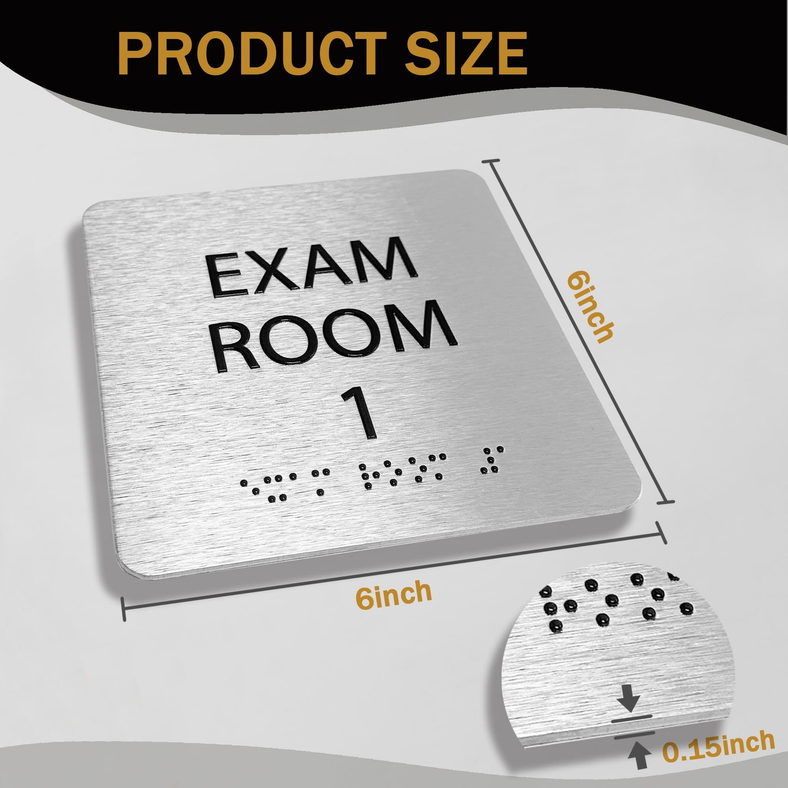 Alaisee Exam Room Sign Numbers 1-15 Braille Tactile Identification Signs