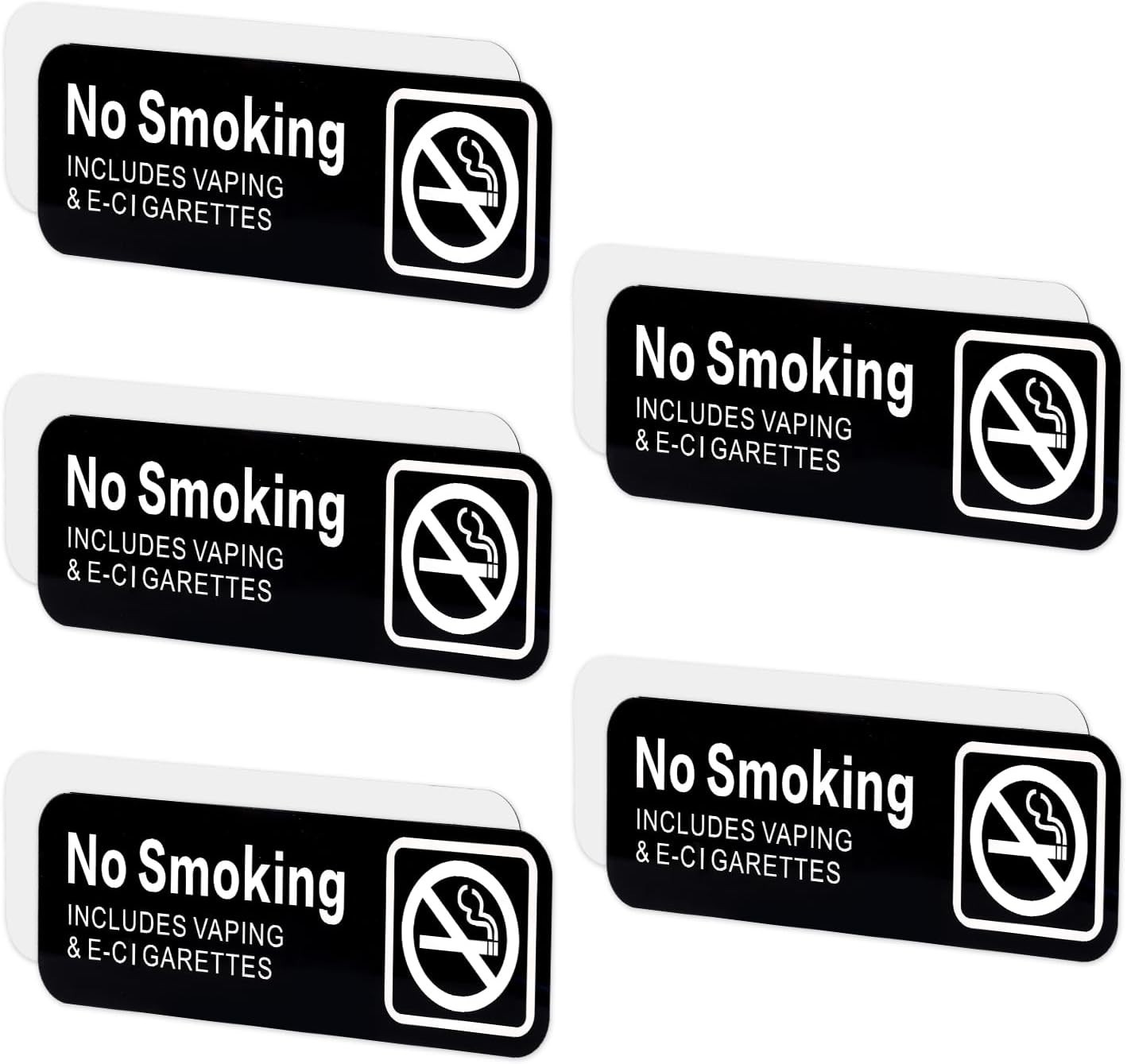 5pcs No Smoking No Vaping Sign for Business, 9×3 Inch Acrylic No Smoking Sign…