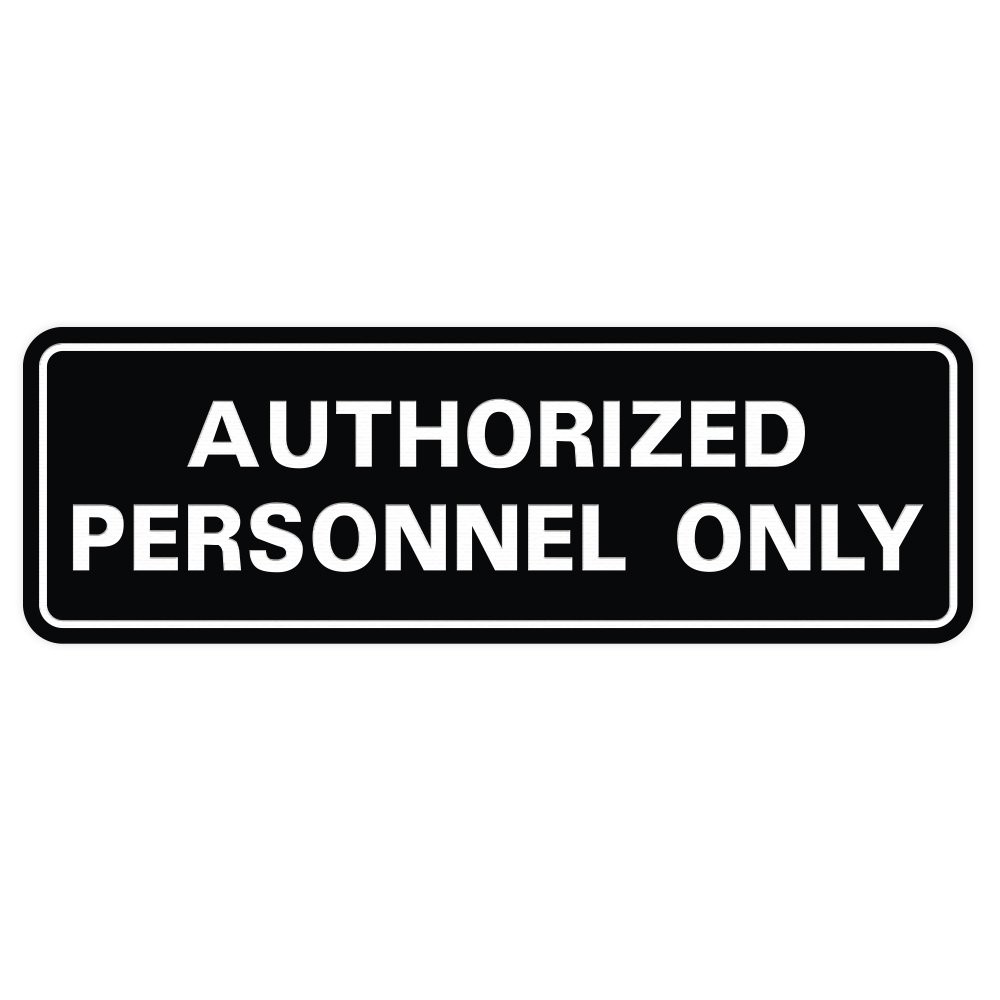 Authorized Personnel Only Wall Door Sign Secure Access Control Black