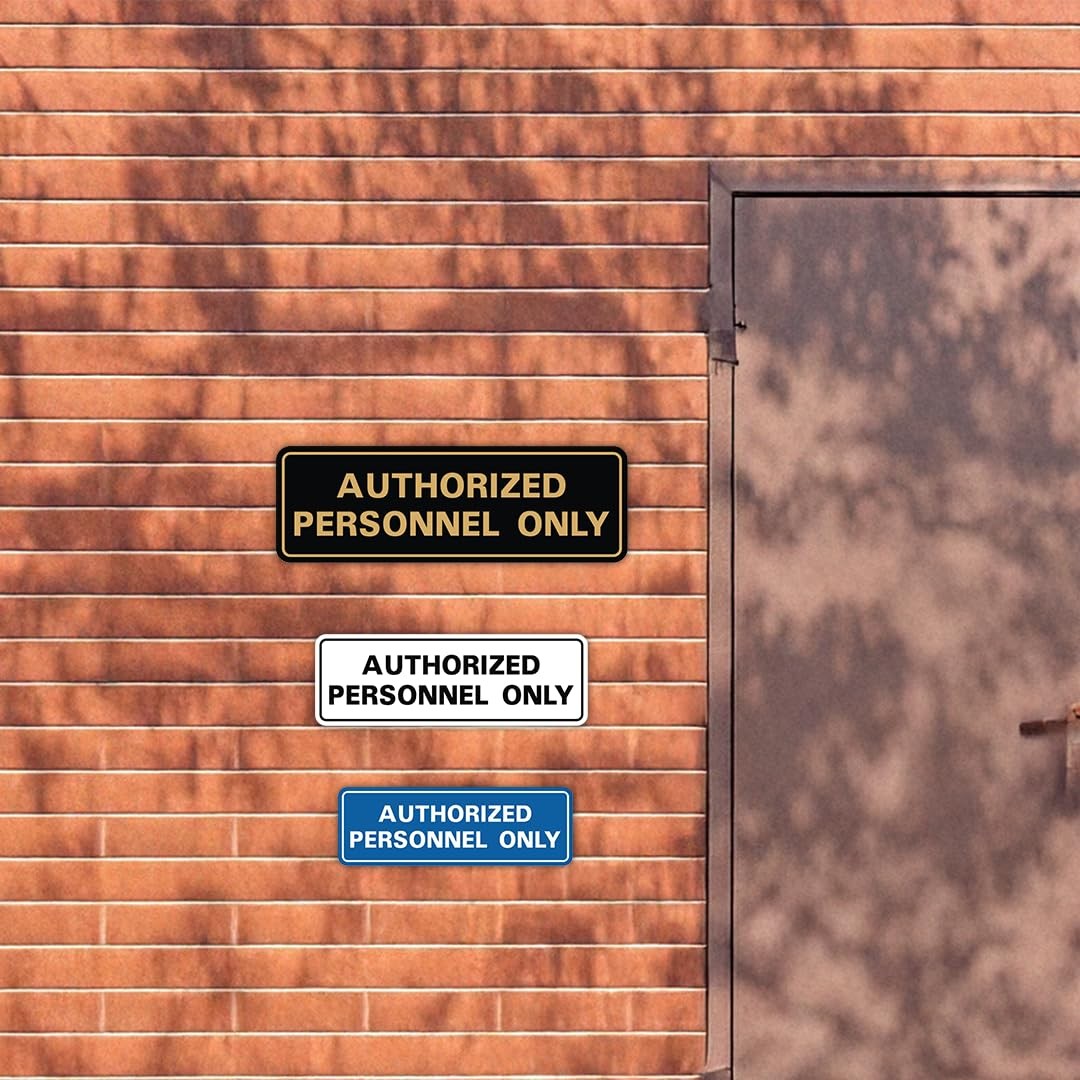 Authorized Personnel Only Wall Door Sign Secure Access Control Black
