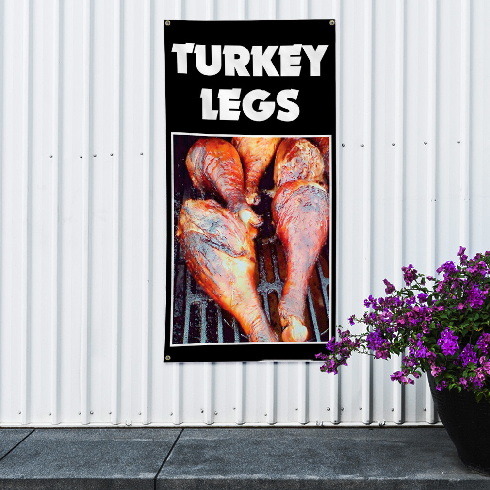 Vertical Vinyl Banner Multiple Sizes Turkey Legs Food and Drink Outdoor