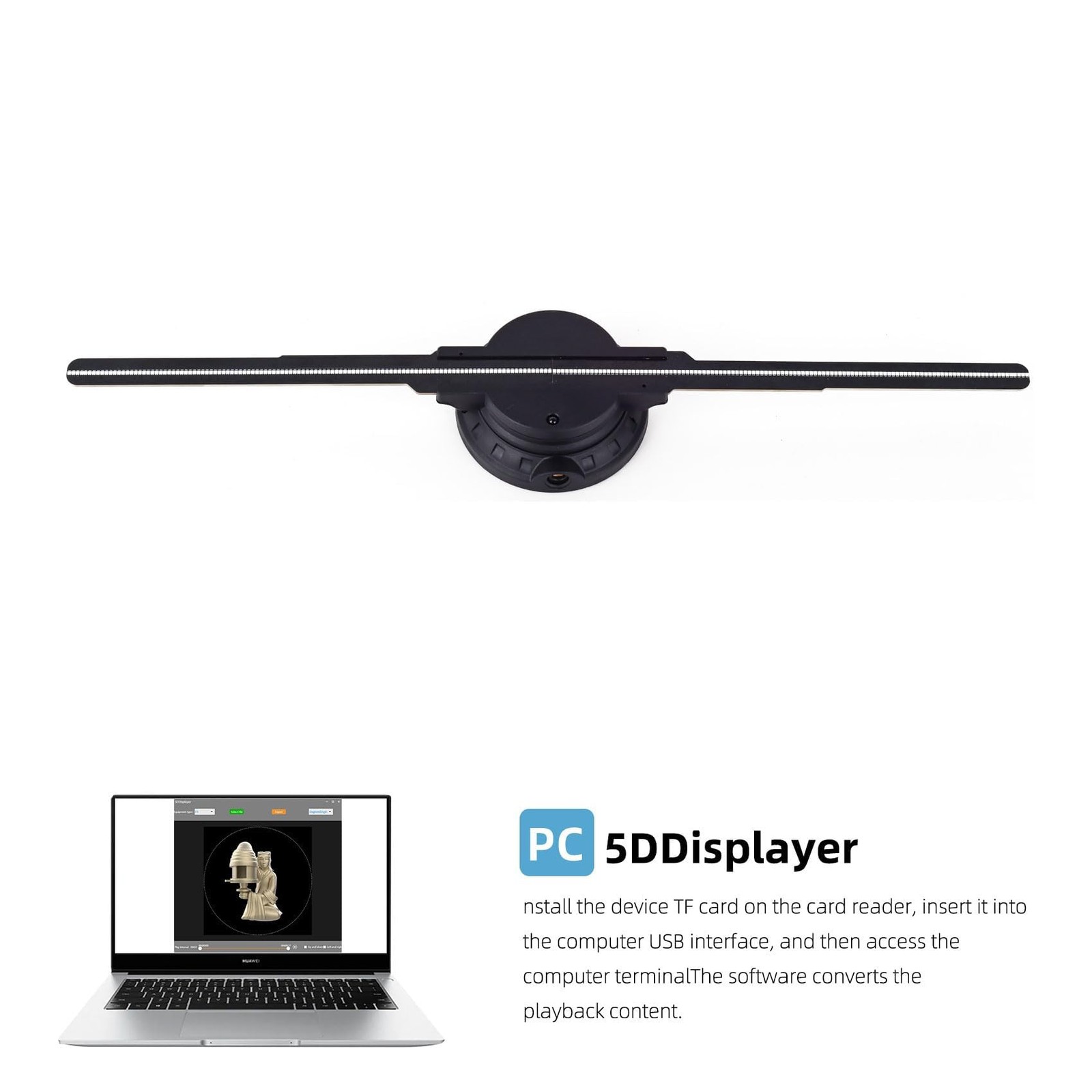 3D Holographic Fan Projector | 234 HD LED Display | Bluetooth Wifi Compatible