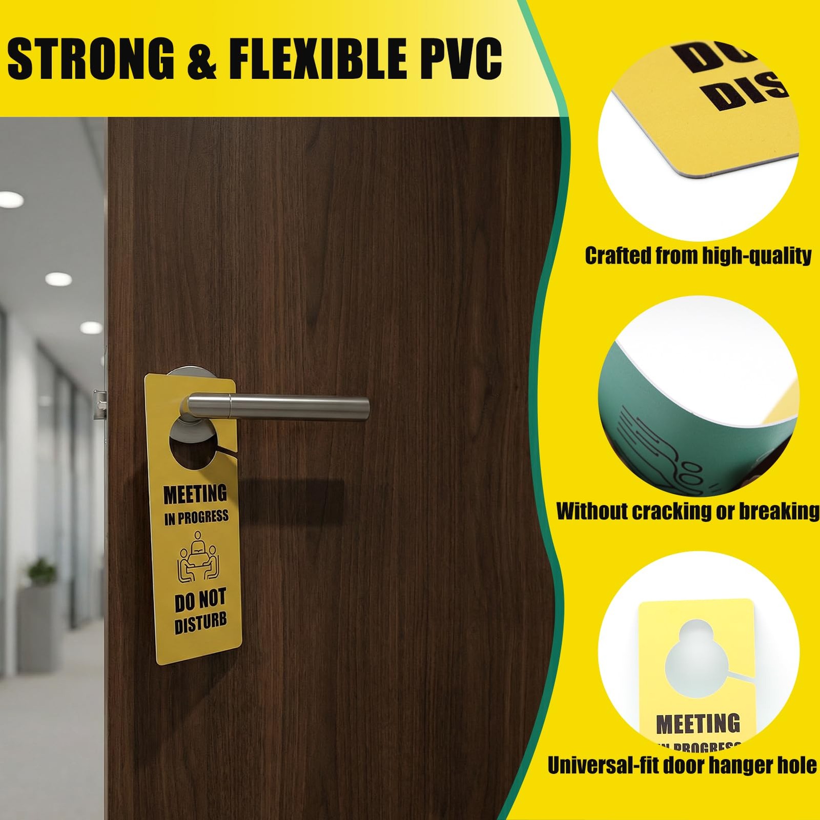 2 PCS Meeting In Progress Available Sign Office Door Double Sided Hanger