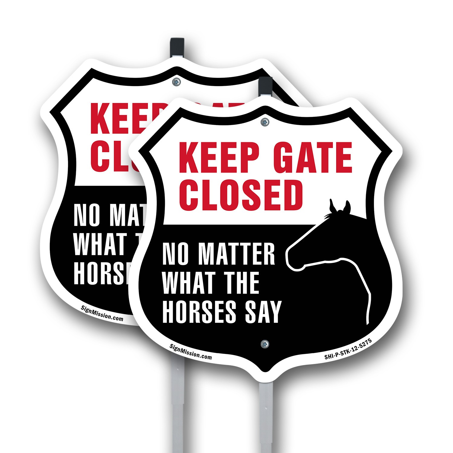 Keep Gate Closed No Matter What The Shield Shaped Sign With Stake