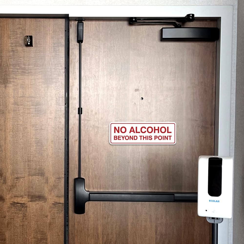 All Quality Standard No Alcohol Beyond This Point Sign – Medium 5 Pack