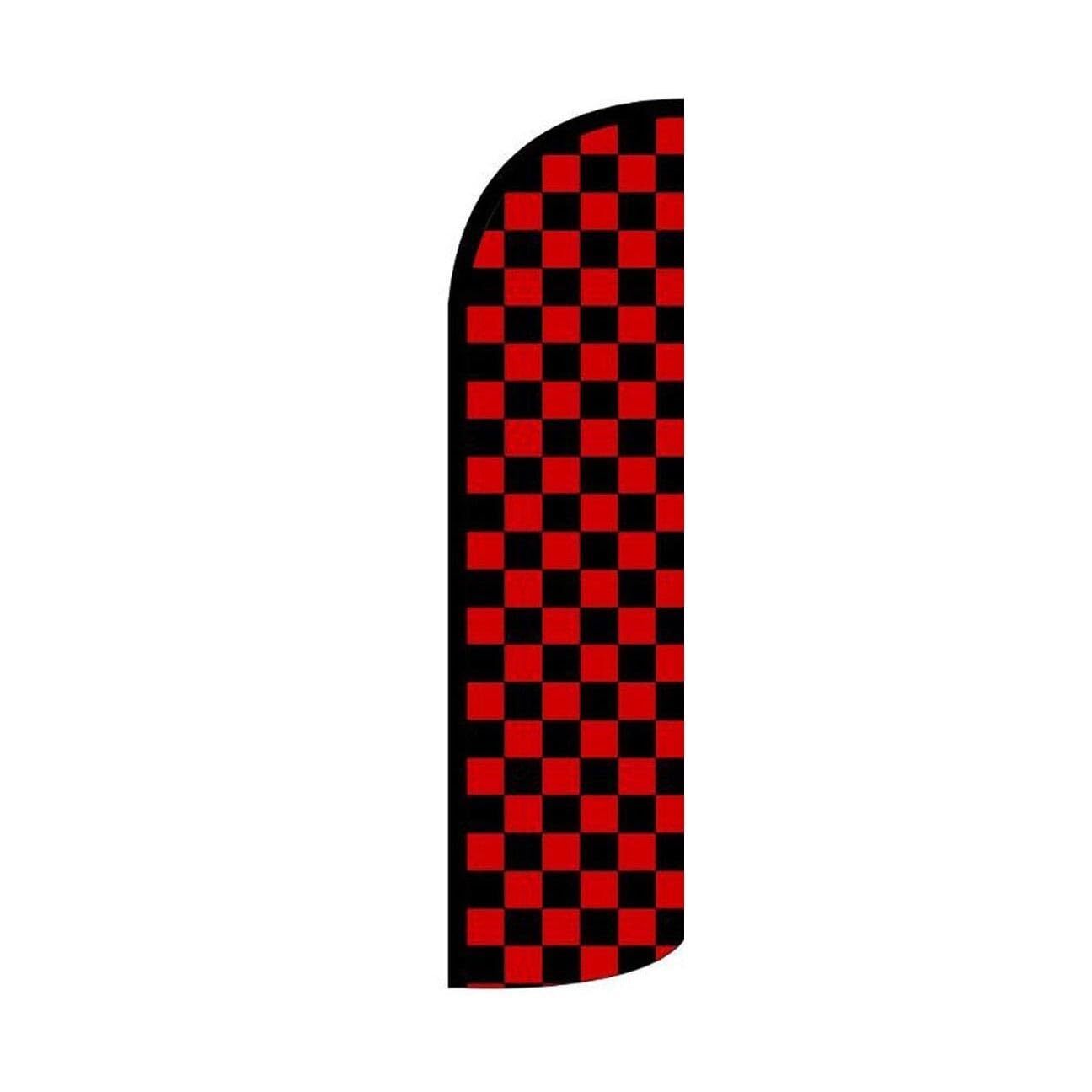 Black & Red Checkered Swooper Flutter Feather Flag | 3ft W x 11.5ft Tall