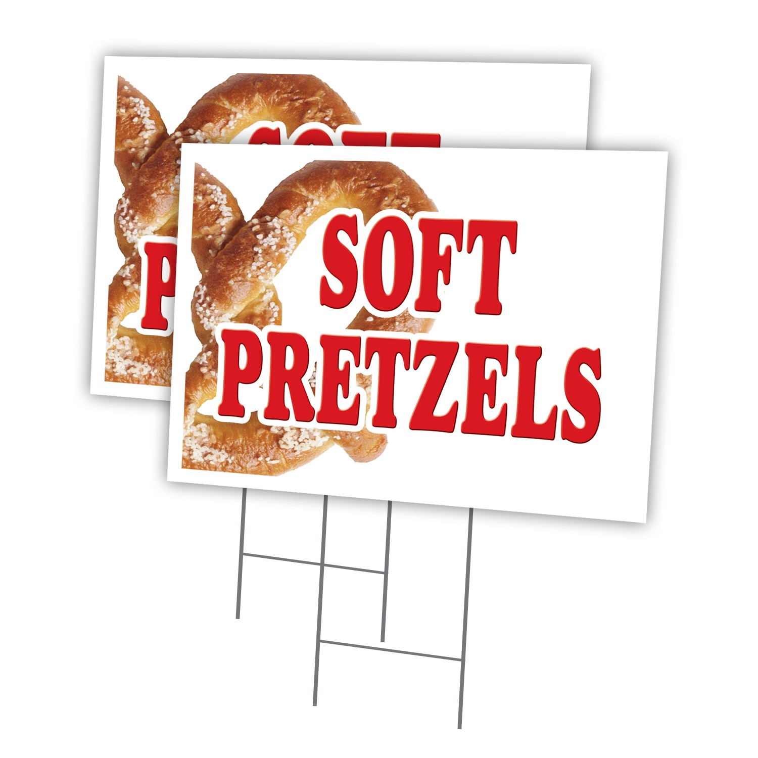 Soft Pretzels Multi-Pack of Yard Signs & Stake outdoor plastic coroplast window