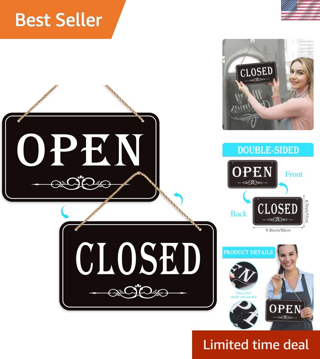 Open Closed Signs for Business, 12×6.7 Waterproof Double Sided Come In or Clo…