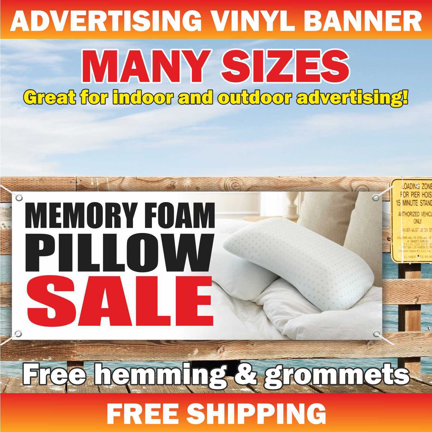 MEMORY FOAM PILLOW SALE Advertising Banner Vinyl Mesh Sign mattress sheet sets