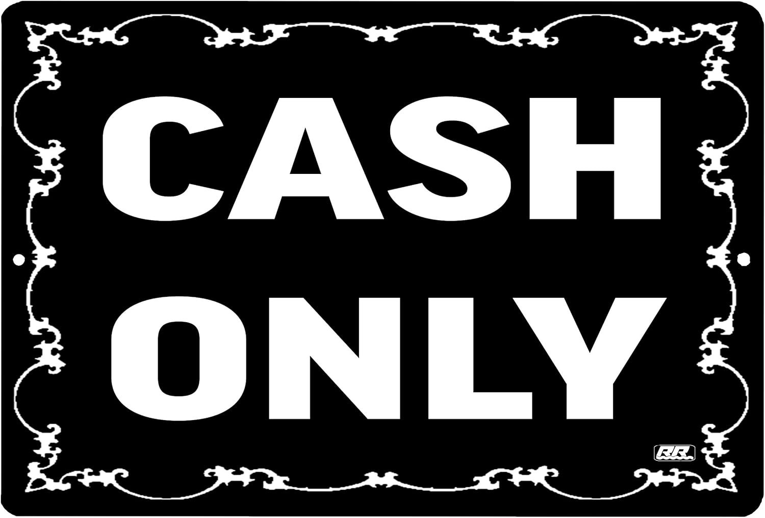 Cash Only Metal Tin Sign – Durable, Eye-Catching Retail & Bar Decor