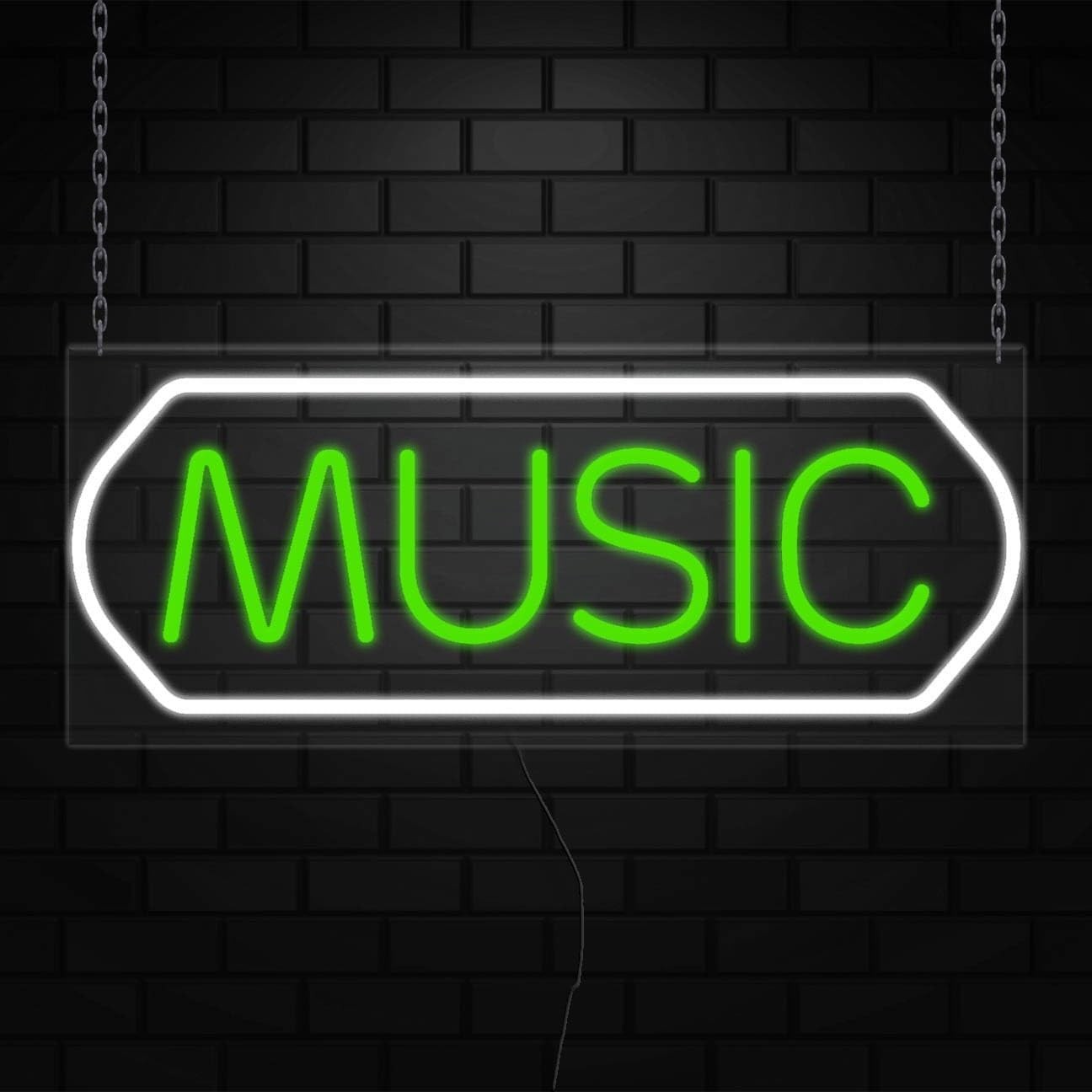 Music Sign for Business Displays | LED Flex Neon | 32″W x 13″H x 1″D