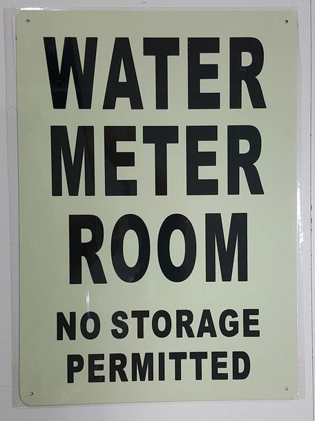 WATER METER ROOM SIGN GLOW IN THE DARK (HEAVY DUTY,ALUMINUM SIGN…REF24-1027