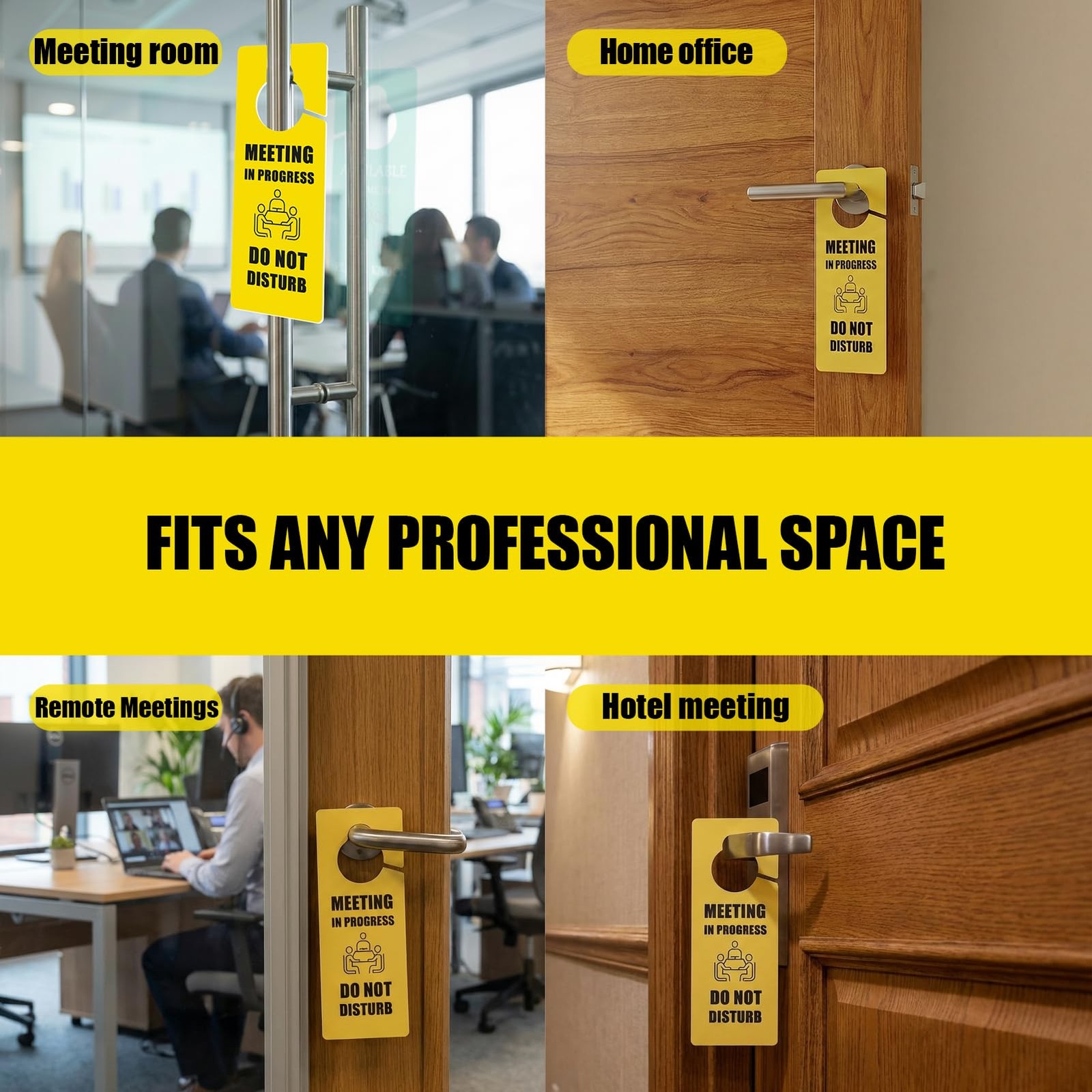2 PCS Meeting In Progress Available Sign Office Door Double Sided Hanger