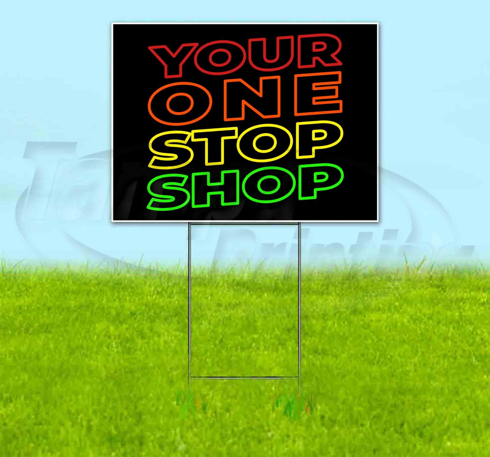 YOUR ONE STOP SHOP Yard Sign Corrugated Plastic Bandit Lawn Decorations USA