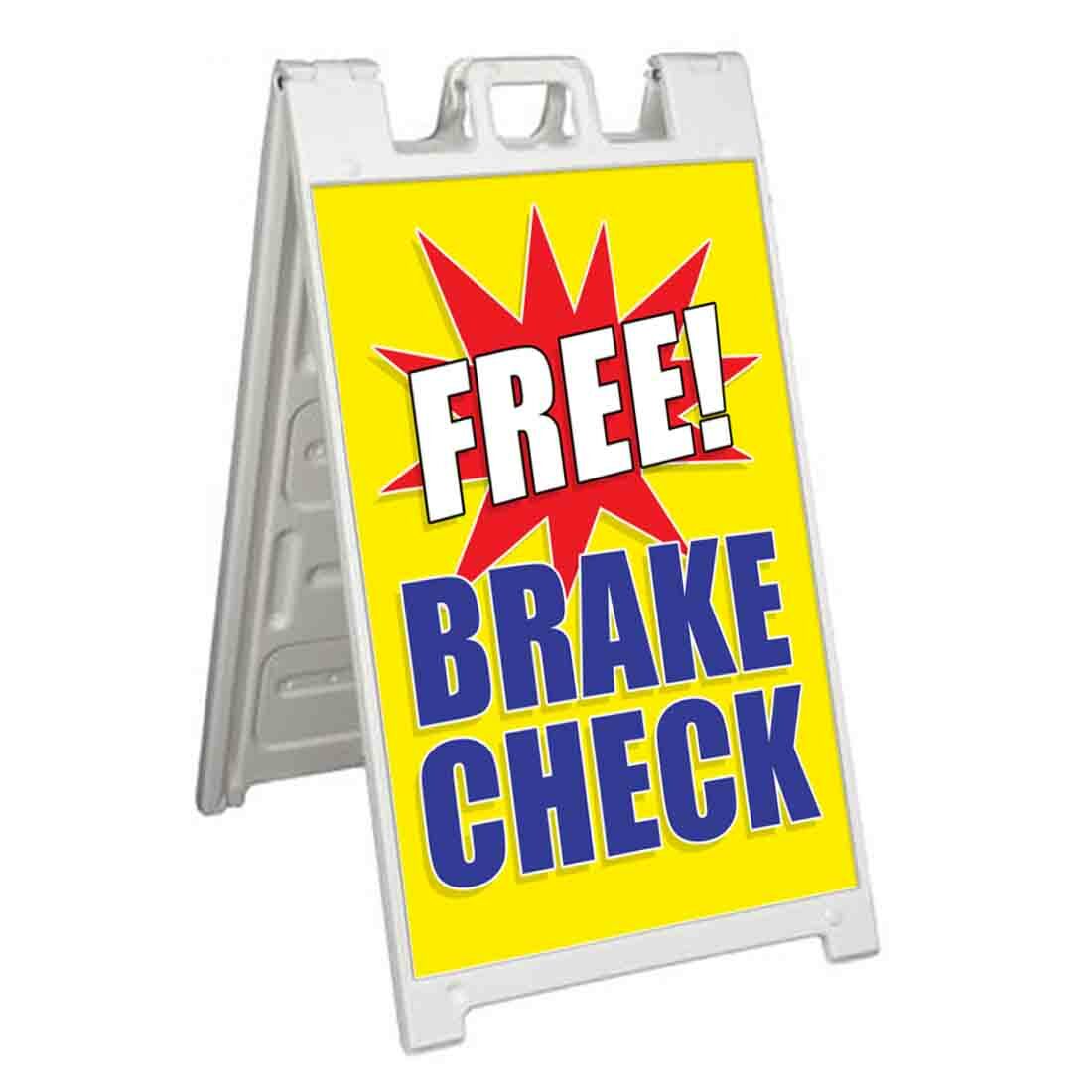 FREE BRAKE CHECK Signicade 24×36 Aframe Sidewalk Sign Banner Decal AUTO