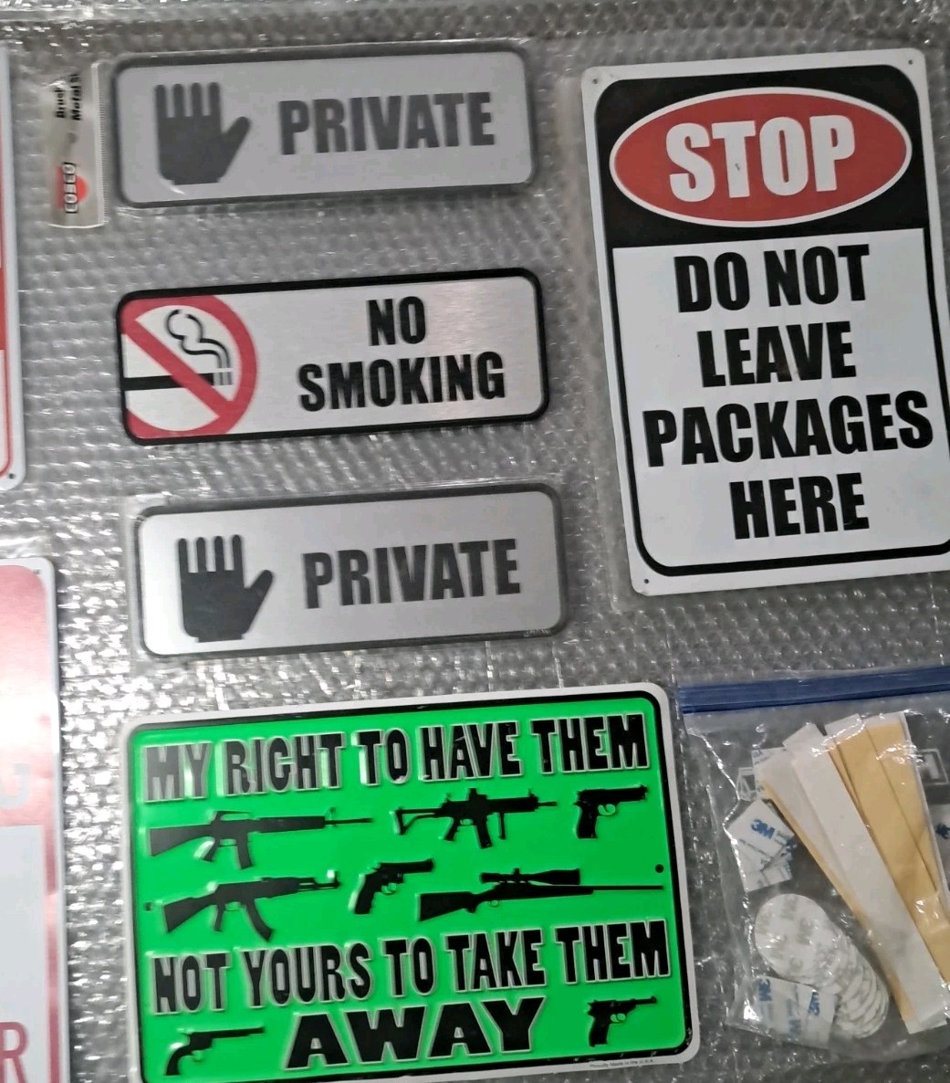 (mixed lot of 15) Various commercial/property signs, For Indoor/ Outdoor – 3M