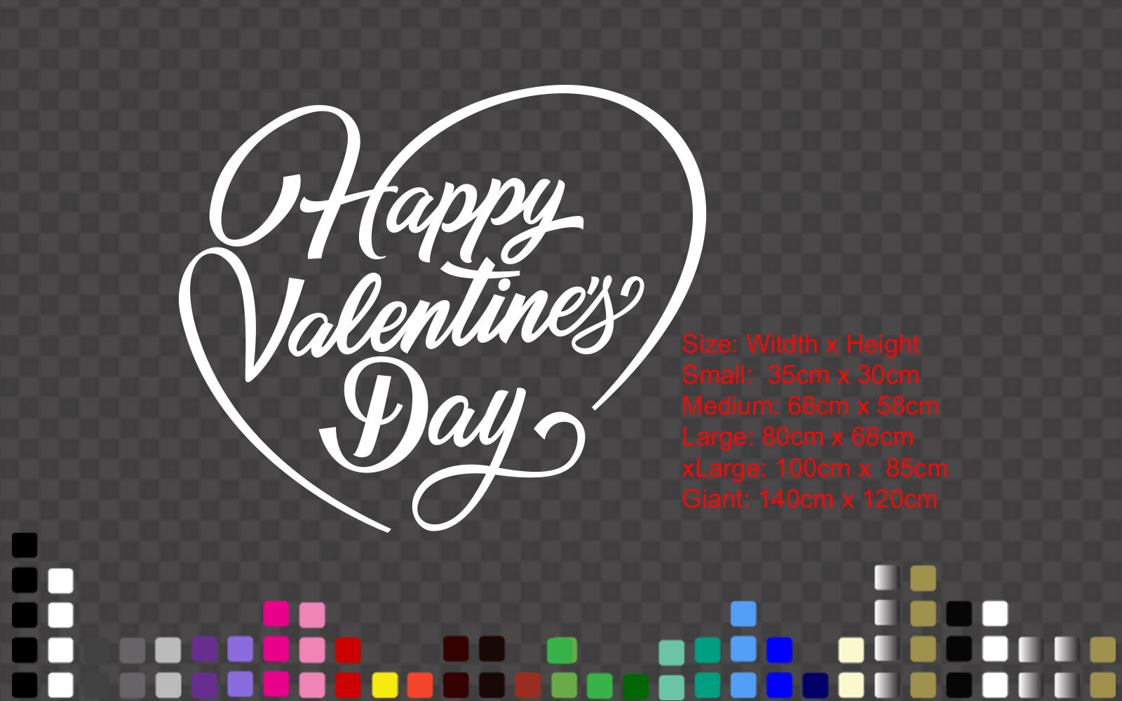 Valentine’s Valentines Day Shop Decal Sticker Heart Sign Wall Window Display