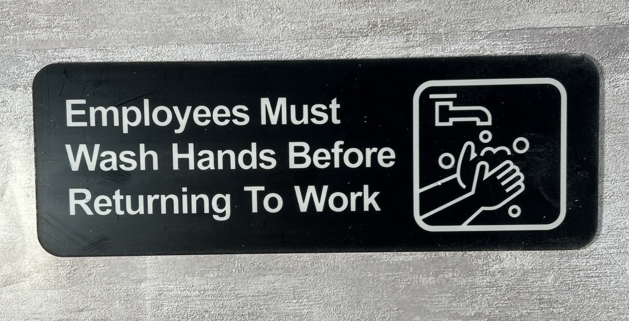 3 Excello Global Products Employees Must Wash Hands Indoor Wall Sign 9″ x 3″ NEW