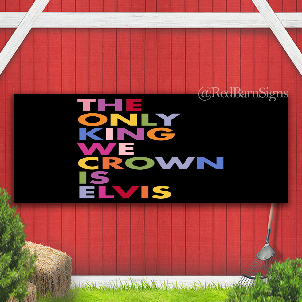No Kings Rally Elvis Indoor Outdoor Banner Sign with grommets