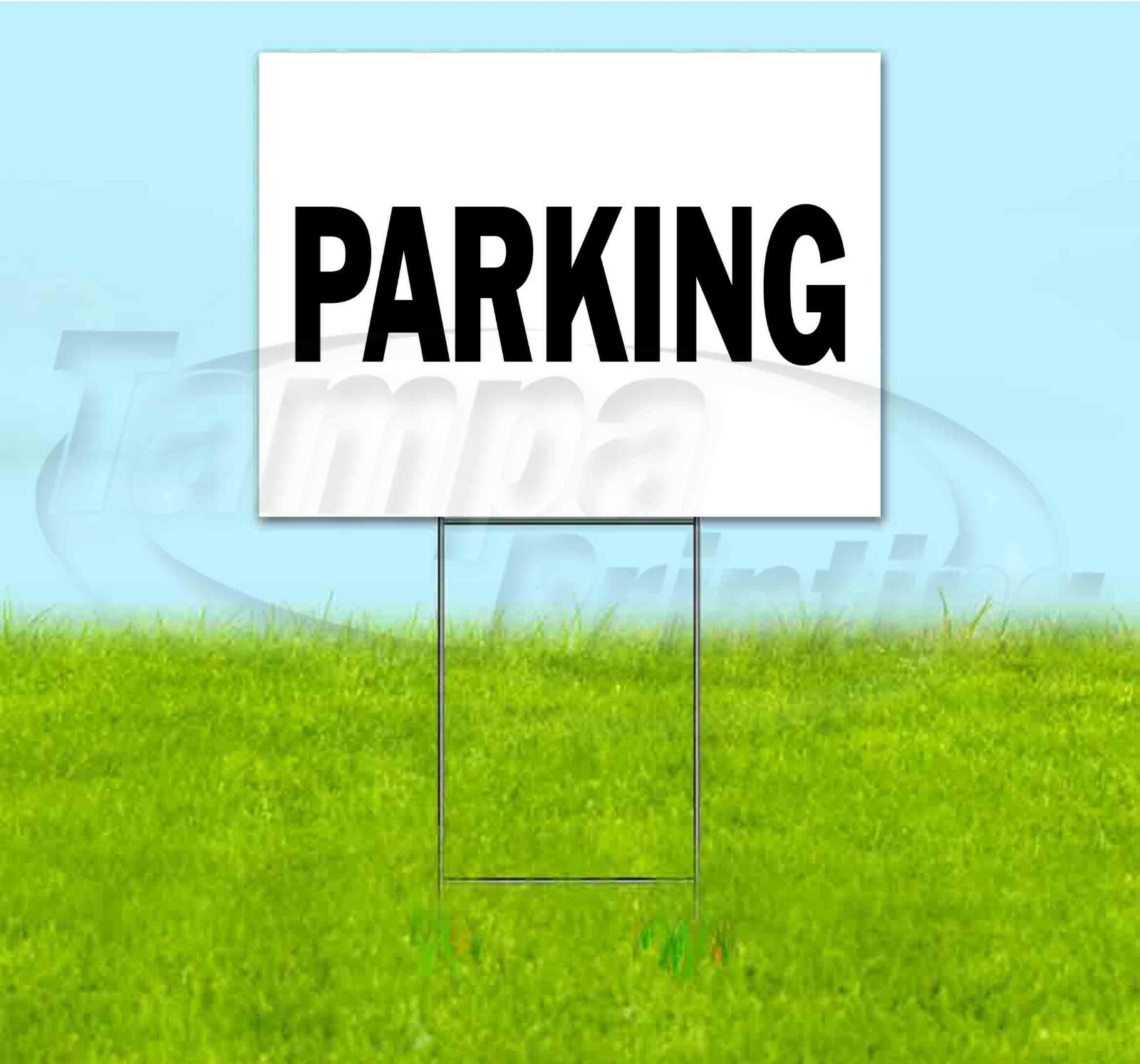PARKING 18×24 Yard Sign WITH STAKE Corrugated Bandit DIRECTIONAL