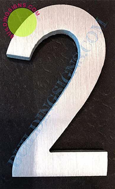 Aluminum Number 2 Sign (Brush Silver,, Rust Free, 2.75 inch)….–REF24-1027