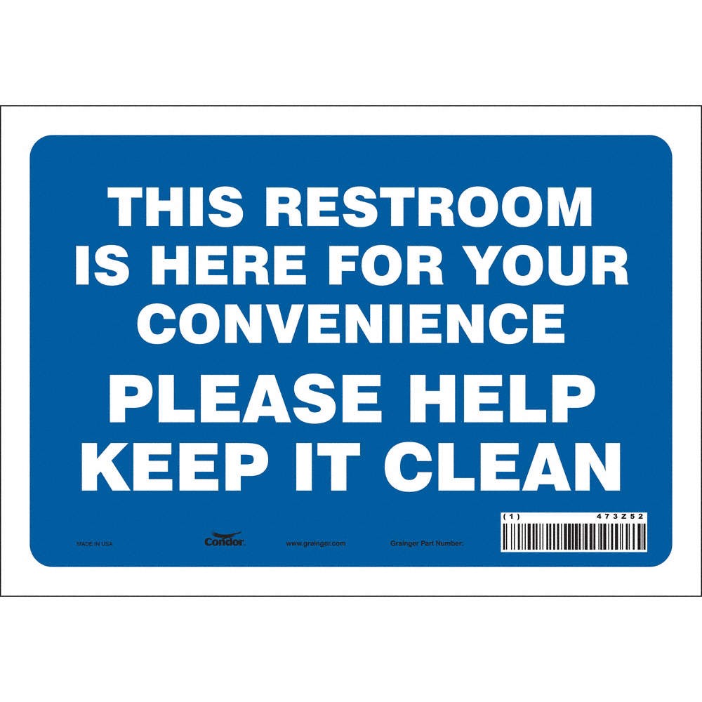 CONDOR 473Z52 Safety Sign,7 in x 10 in,Vinyl 473Z52