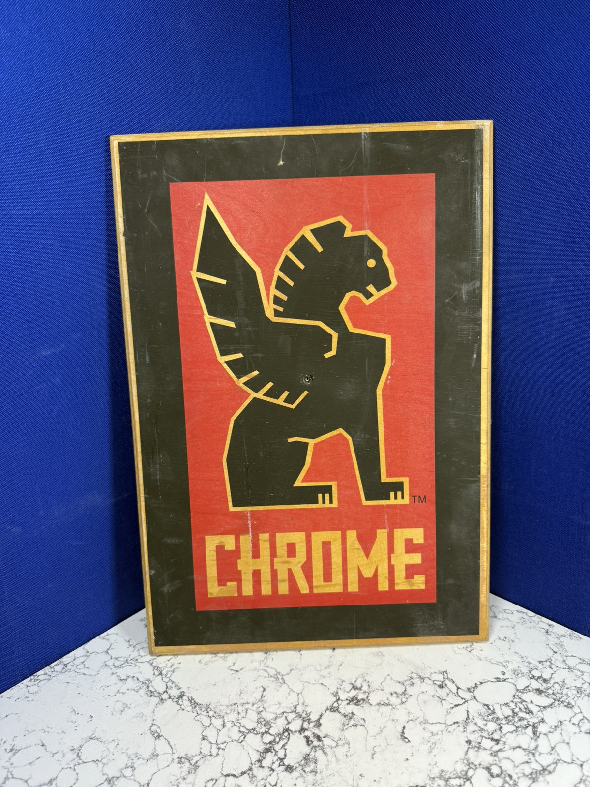 Chrome Industries Bags Wooden Sign, Product Advertising 17.5” x 12” x 3/4”